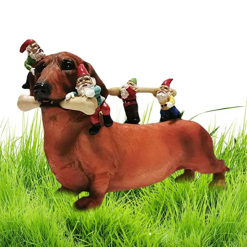 

Gnome Dog Garden Statues Resin Dachshund Gnome Decor Yard Art Resin Figurine Decorations Dachshund Dwarf Garden Decoration For