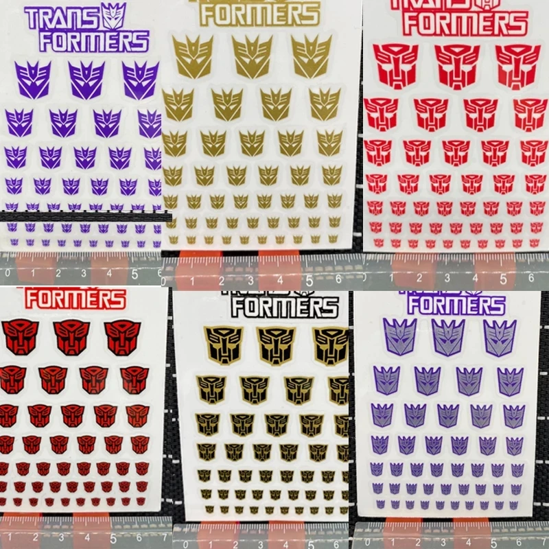 24 Style 45pcs Mini Transformation Decepticons Autobots G1 Stickers Symbol Decal for Custom DIY Toys Accessories Decoration