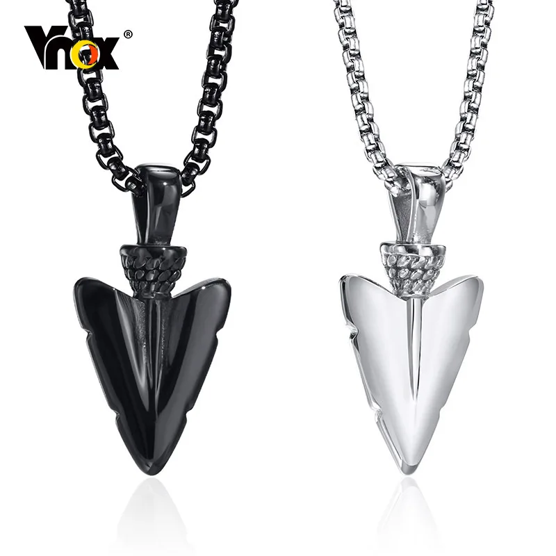 

Vnox Arrow Necklaces for Men, Stainless Steel Spear Head Pendant, Anti Allergy Metal Vintage Boy Neck Collar