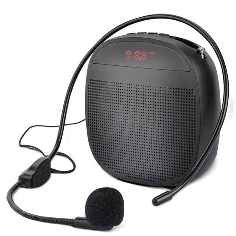 Portable Voice Amplifier Wired Amplifiers Speaker FM Radio Headworn Microphone Loudspeaker For Teachers