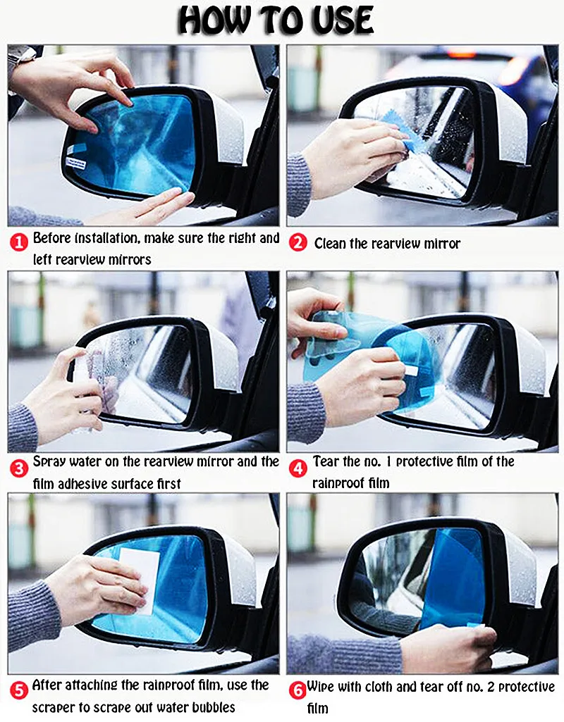 2 шт. автомобильная непромокаемая пленка для зеркала заднего вида |