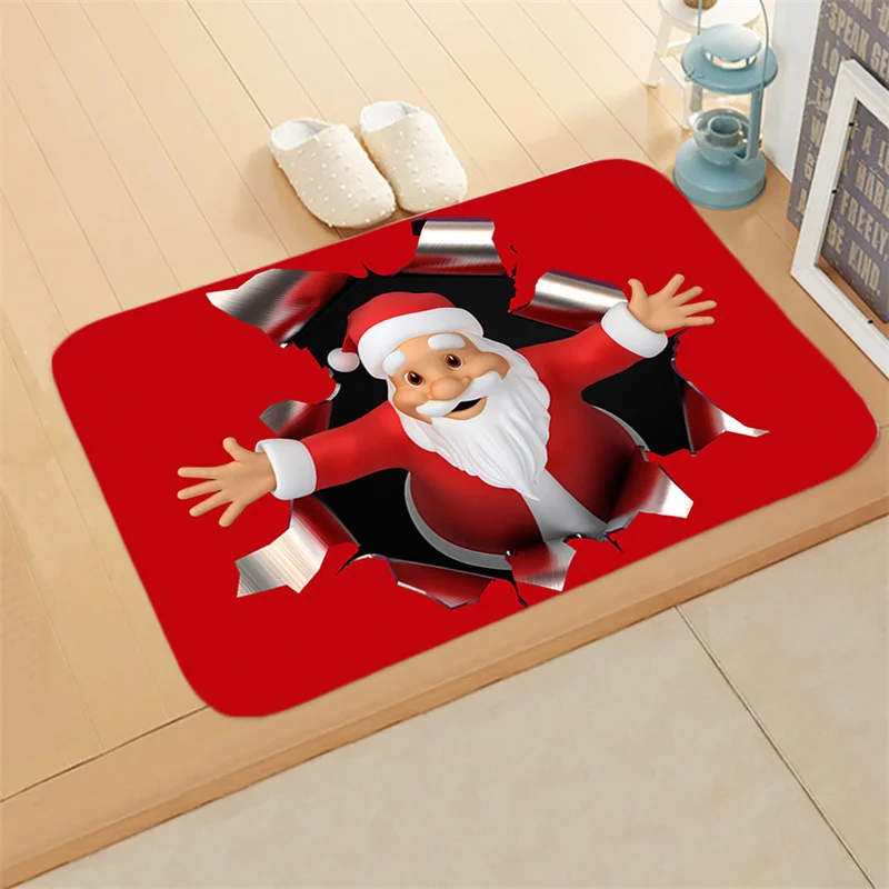 Merry Christmas Doormat Santa Claus Elk Bedroom Bathroom Floor Mat Home Non-slip Door Mat Navidad Noel New Year Decoration Rug