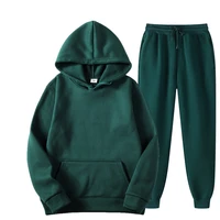 2022 new solid color casual male sets spring autumn mens hoodies pants two piece tracksuit trendy sportswear pullover hoody