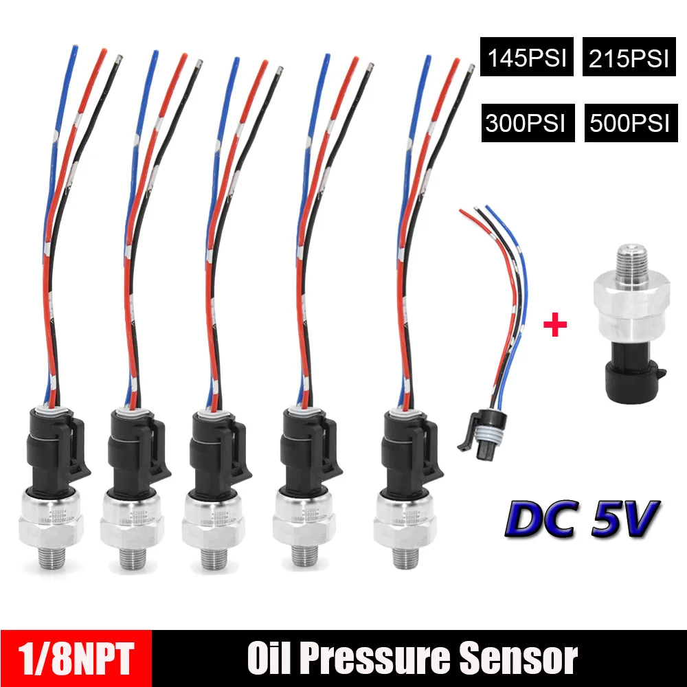 

Датчик Давления 1/8 NPT, 145/215/300/500 PSI, Из Нержавеющей Стали, Для Измерения Давления Масла, Топлива, Воздуха, Воды