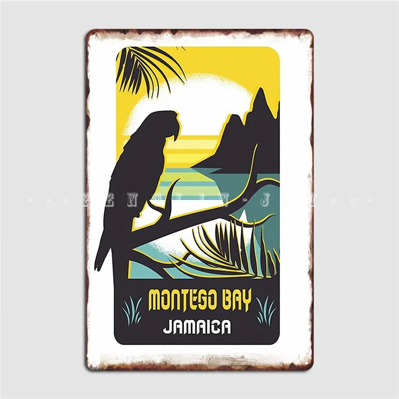 

Montego Bay Jamaica Design Gift Idea Poster Metal Plaque Mural Wall Cave Designing Wall Decor Tin Sign Posters