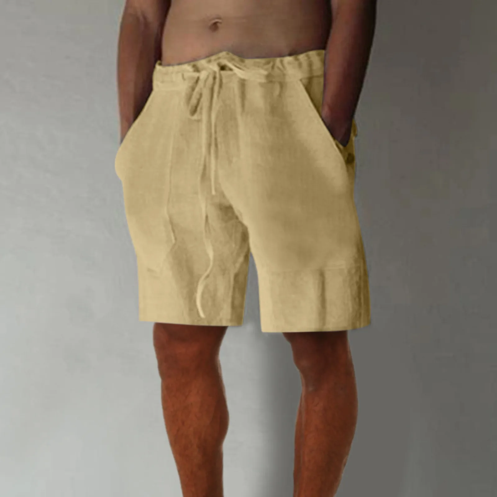 

Faux Cotton Linen Shorts Hawaiian Beach Trunks Summer Beachwear Breathable Men's Shorts Vacation Outfits Pantalones Cortos