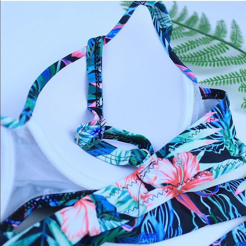 Женский сексуальный купальник бикини с принтом высокой талией костюмы из двух