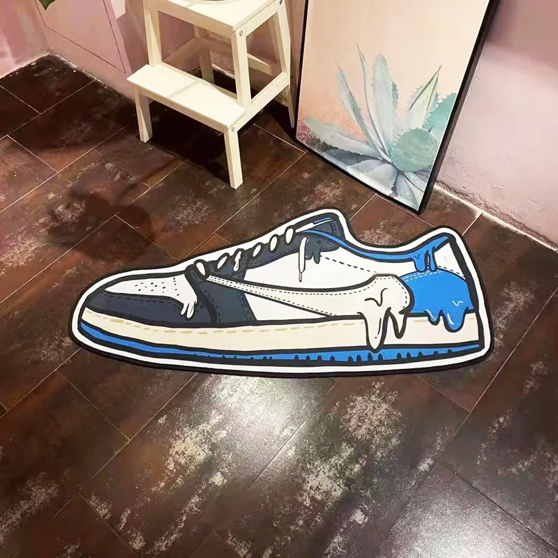 mat anti slip sneaker shaped doormat for welcome entrance door modern rugs living balcony bathroom printed carpet hallway bath free global shipping