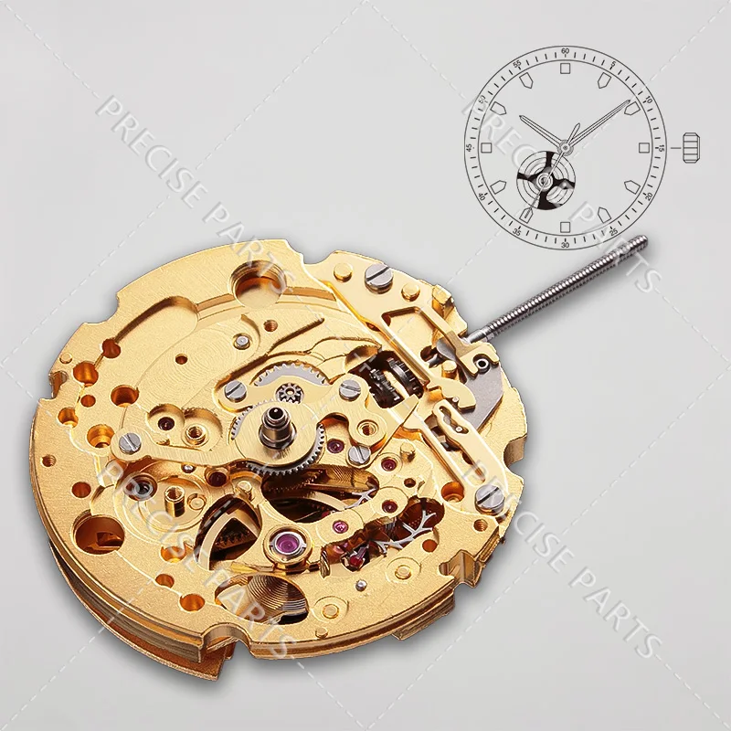 Новый подлинный японский механизм 82S0 золотой автоматический механический