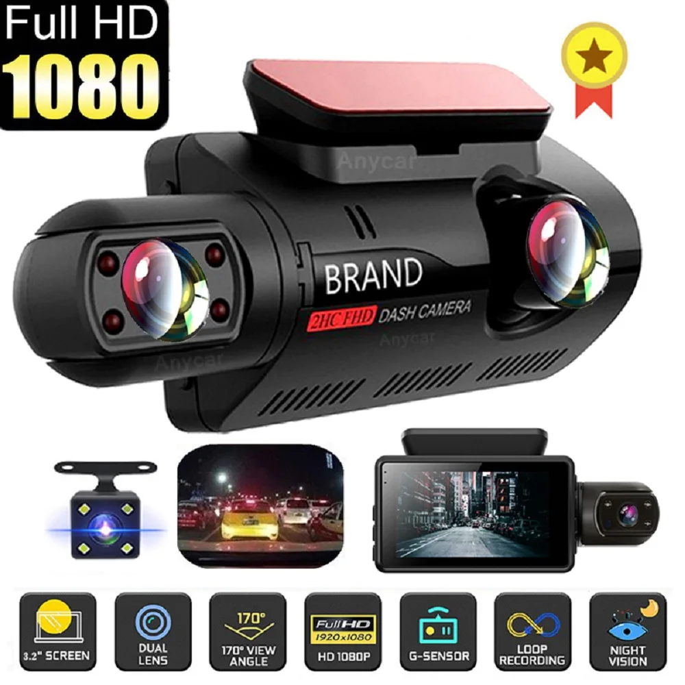 Pro  Hidden Dual Recorder DashCam 1080P Recorder Night Vision Parking G-sensor Dash Camera Car DVR FHD Video Recorder Dash Cam