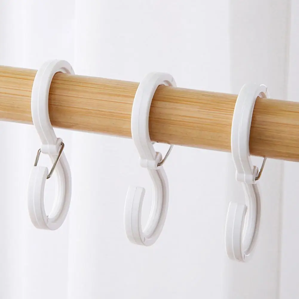 

Compact Quick Installation Eco-Friendly Plastic Shower Curtain Hooks Lightweight Shower Curtain Rings Bathroom Supplies