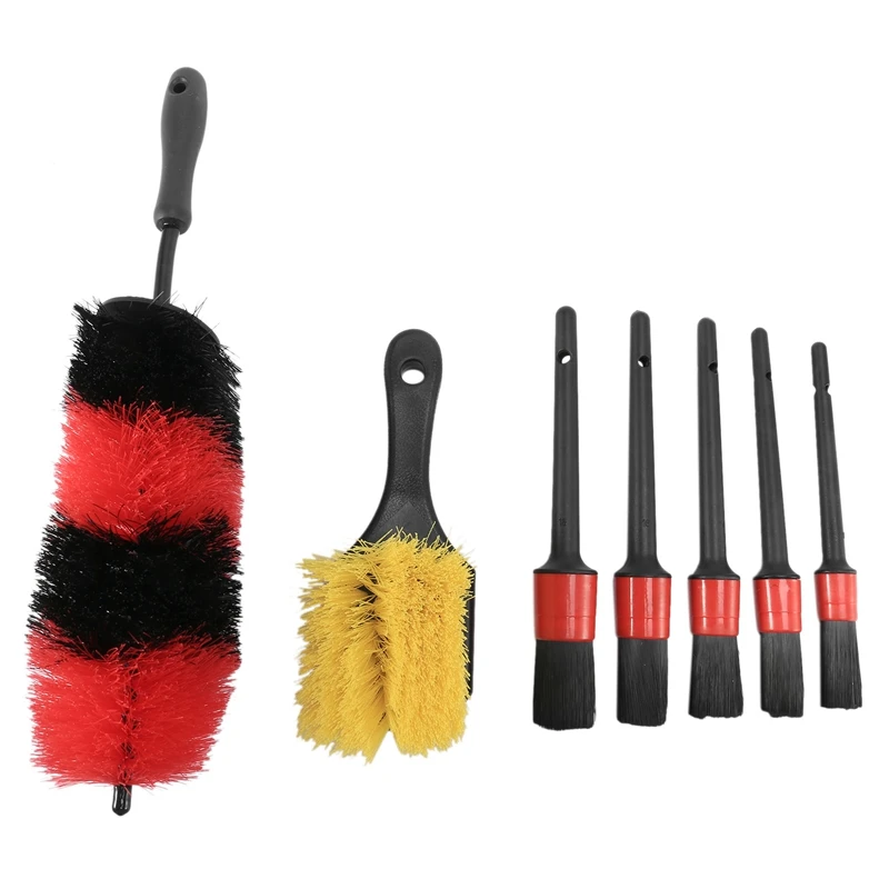 

Car Tire Brush Detailing Brush Set For Cleans Dirty Tires Releases Dirt And Road Grime,Short Handle For Easy Scrubbing