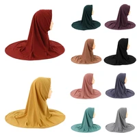 one piece ai amira hijab muslim kids girls plain scarf headscarf sahwl wrap islamic prayer cap hat arab head cover headwear cap