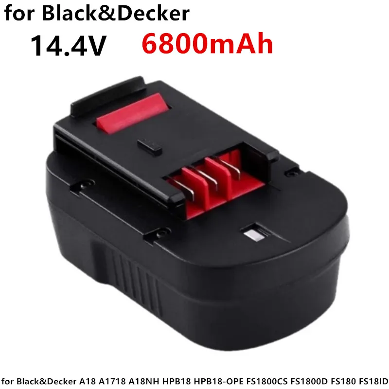 Никель-металлогидридное Akku для Black & Decker A18 A1718 A18NH HPB18, 6800 мАч, FS1800CS FS1800D FS180 FS18ID Никель-металлогидридное Akku для Black & Decker A18 A1718 A18NH HPB18, 6800 мАч, FS1800CS FS1800D FS180 FS18ID