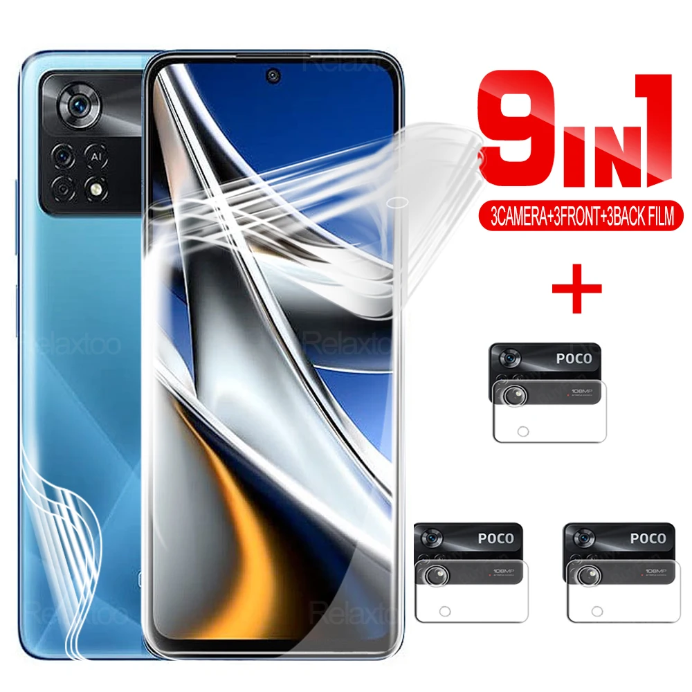 

Гидрогелевая пленка 9 в 1 для xiaomi poco x4 pro 5g, защитные пленки для экрана для poco x4pro x4pro 5g x4 nfc, защитная пленка