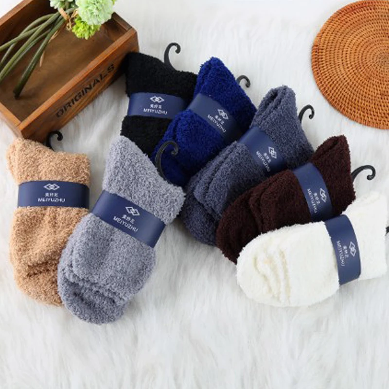 

Mens Women Thicken Thermal Wool Cashmere Casual Sports Floor Warm Socks