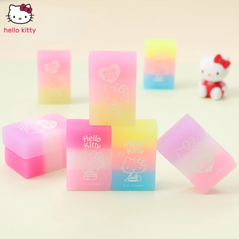 

Ластик с мультяшным аниме Hello Kitty Ластик градиентного цвета ластик для девочек Сассафрас розовый приз Радуга товары для начальной школы