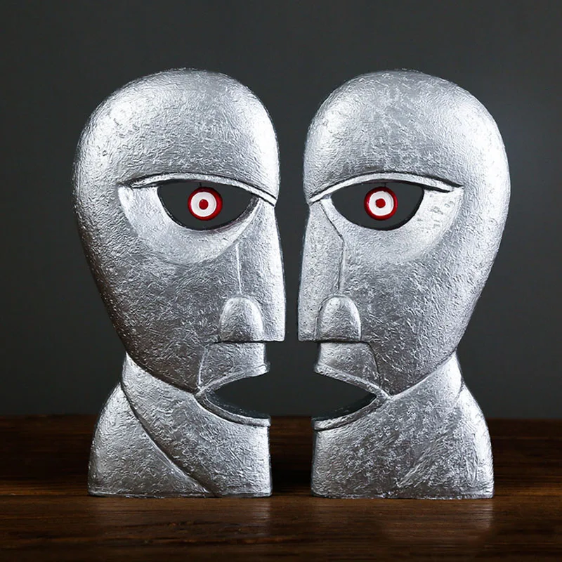 

Resin Statue Decorative The Division Bell Head Sculpture Ornaments Home Abstract Figurines Crafts Living Room Desktop Decoration