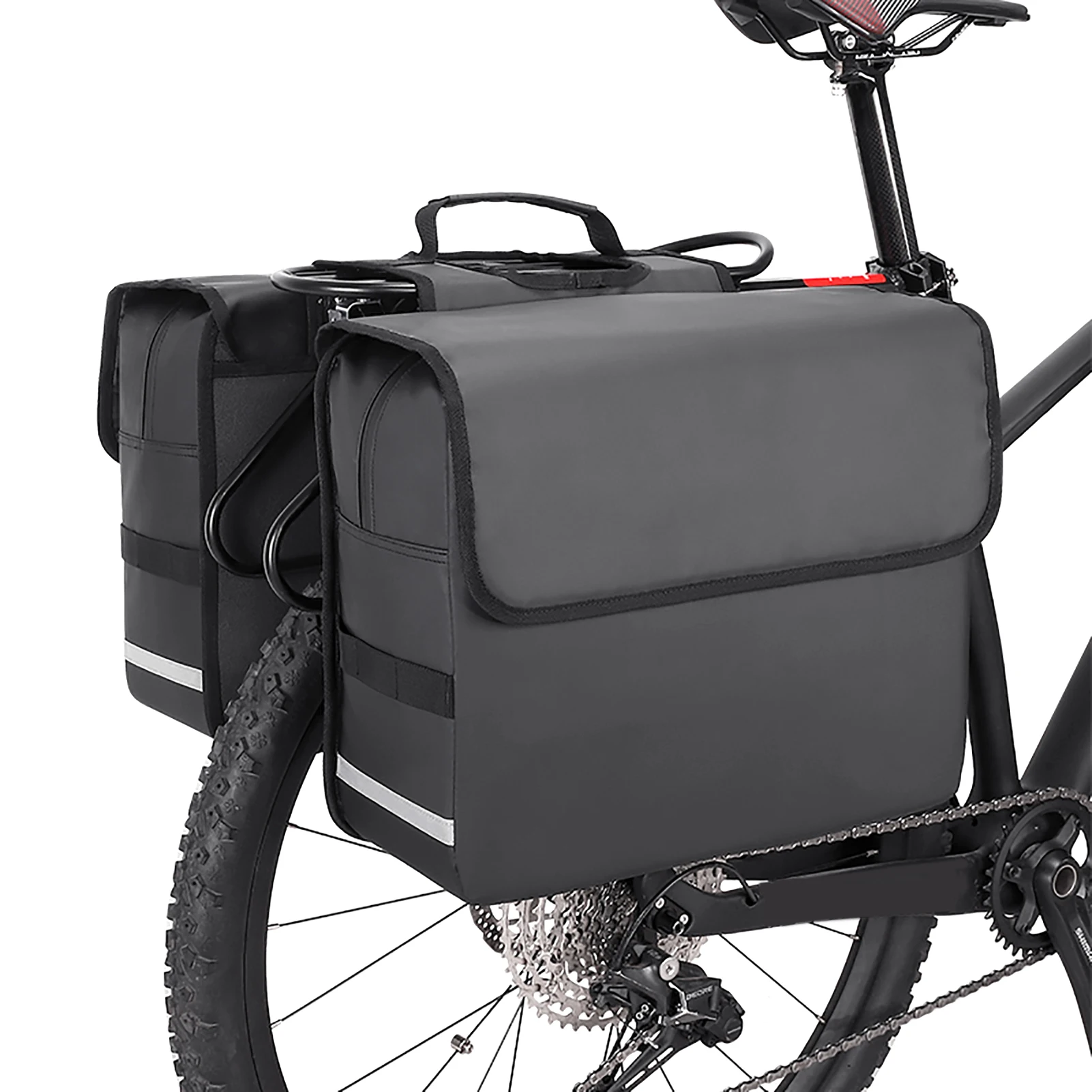 

36L Bicycle Bag Waterproof Bike Panniers Large Capacity Bike Rack Saddle Bags Bike Trunk Bag With Reflective Trim Cycling Bag