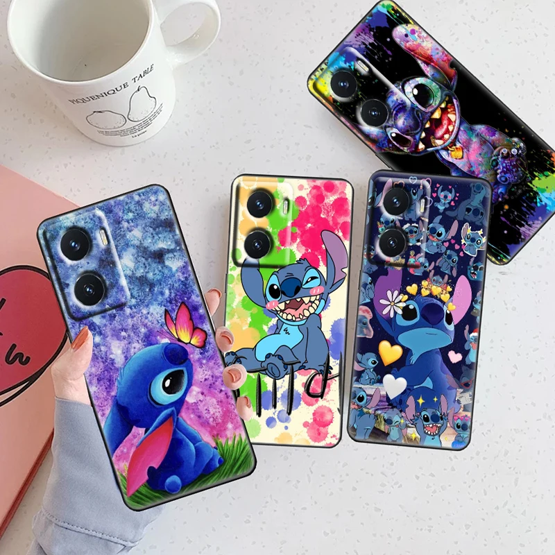 

Disney blue baby stitch For OPPO A5 A9 A72 A53 A74 Find X2 X3 Pro Lite Neo Reno 5 6 Pro Realme GT 5G Black Phone Case