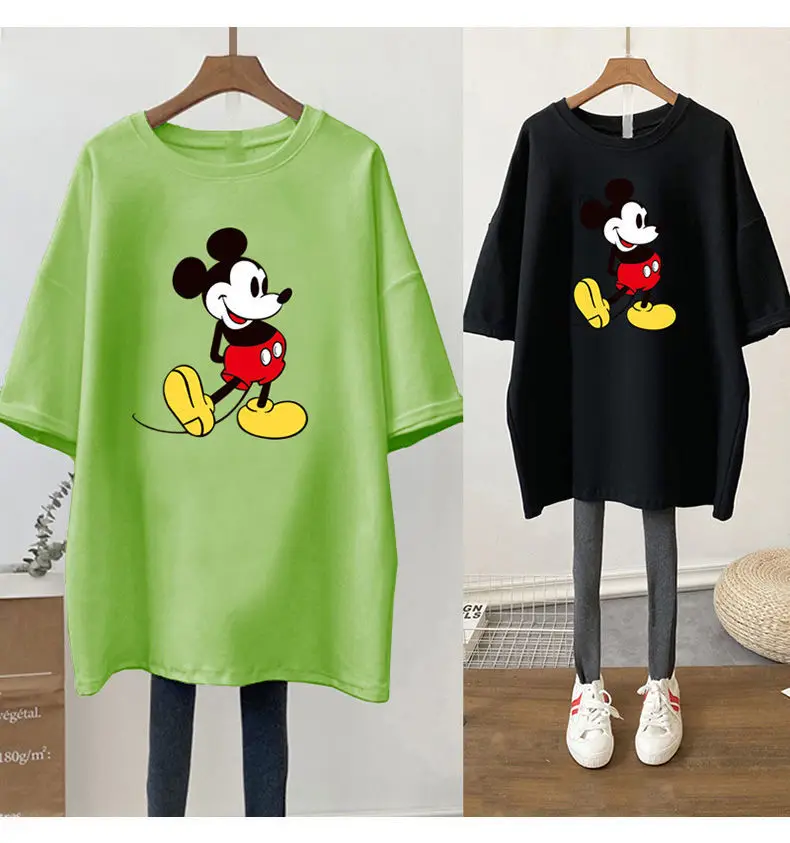 

Urbano Mickey Mouse Disney T-Shirt Women's Clothing Summer 2022 Top Minnie Fashion Couple T Shirts Casual Large size