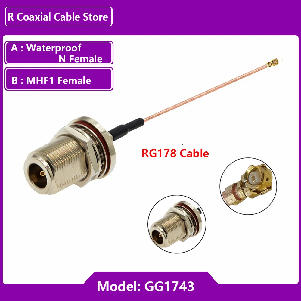 1 шт. водонепроницаемый кабель N «мама» на MHF «мама» RG178 адаптер uFL/u.FL/MHF «мама» RF коаксиальный косичка WIFI удлинительный кабель для антенны