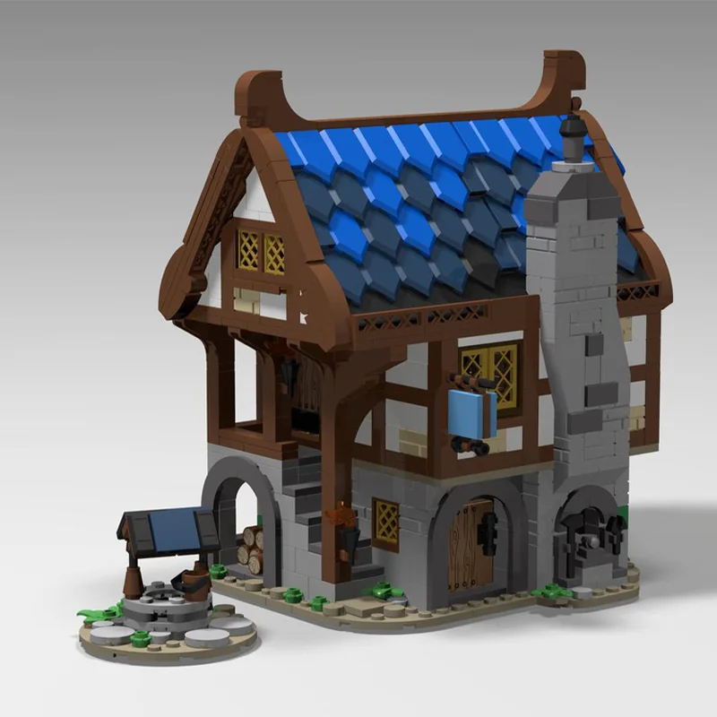 Новинка 1057PCSMOC-182551 средневековый маленький магазин слесаря творческие