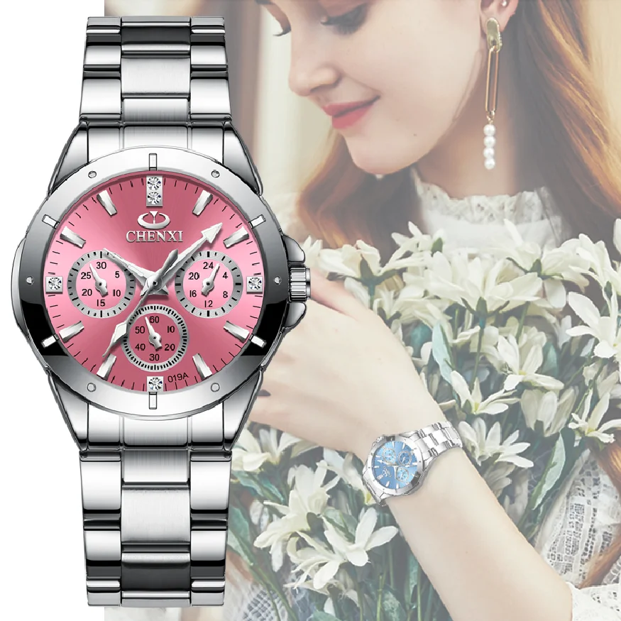 CHENXI 019A Women Fashion Luxury Watches Women's Quartz Wristwatches  Ladies Luxury Rhinestone Dial Clock Waterproof Reloj Mujer
