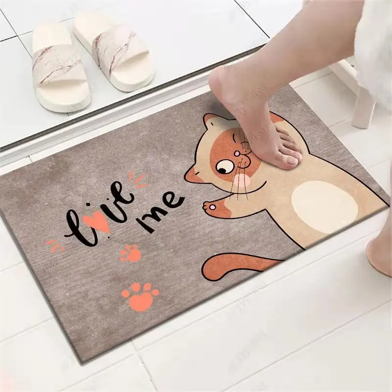 

Cartoon Animals Nordic Rug Non-Slip Absorbent Cute Rug Restroom Bathroom Foot Mat Creative Entrance Door Rugs Flannel Material