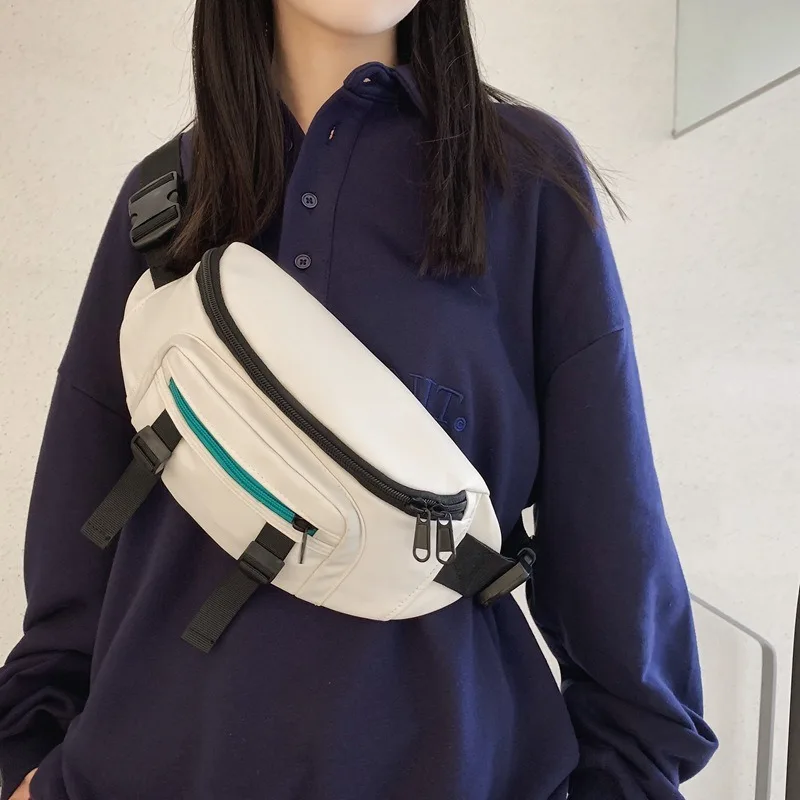 

Women Men Chest Bags Nylon Shoulder Crossbody Bag for Teenagers 2023 Korean Sport Phone Pouch Fashion Student Waist Bag Harajuku