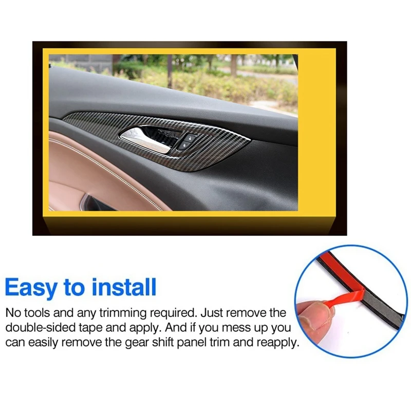 4 шт. наклейки из углеродного волокна для внутренней дверной ручки автомобиля Buick