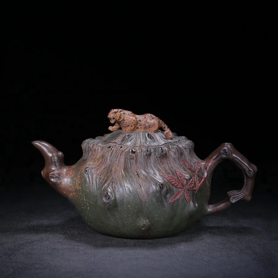 

Chinese Yixing Purple Clay Teapots Purple Mud Handmade Lingbao Pot Tea Set Wang Yinxian 600ml