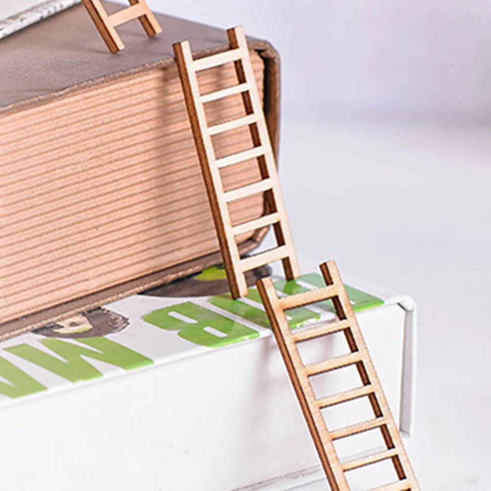 

20 шт., миниатюрные деревянные лестницы для украшения ландшафта