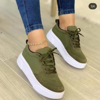 platform sneakers womens lace up casual sports shoes 2022 spring ladies solid color single shoes plus size zapatillas de mujer