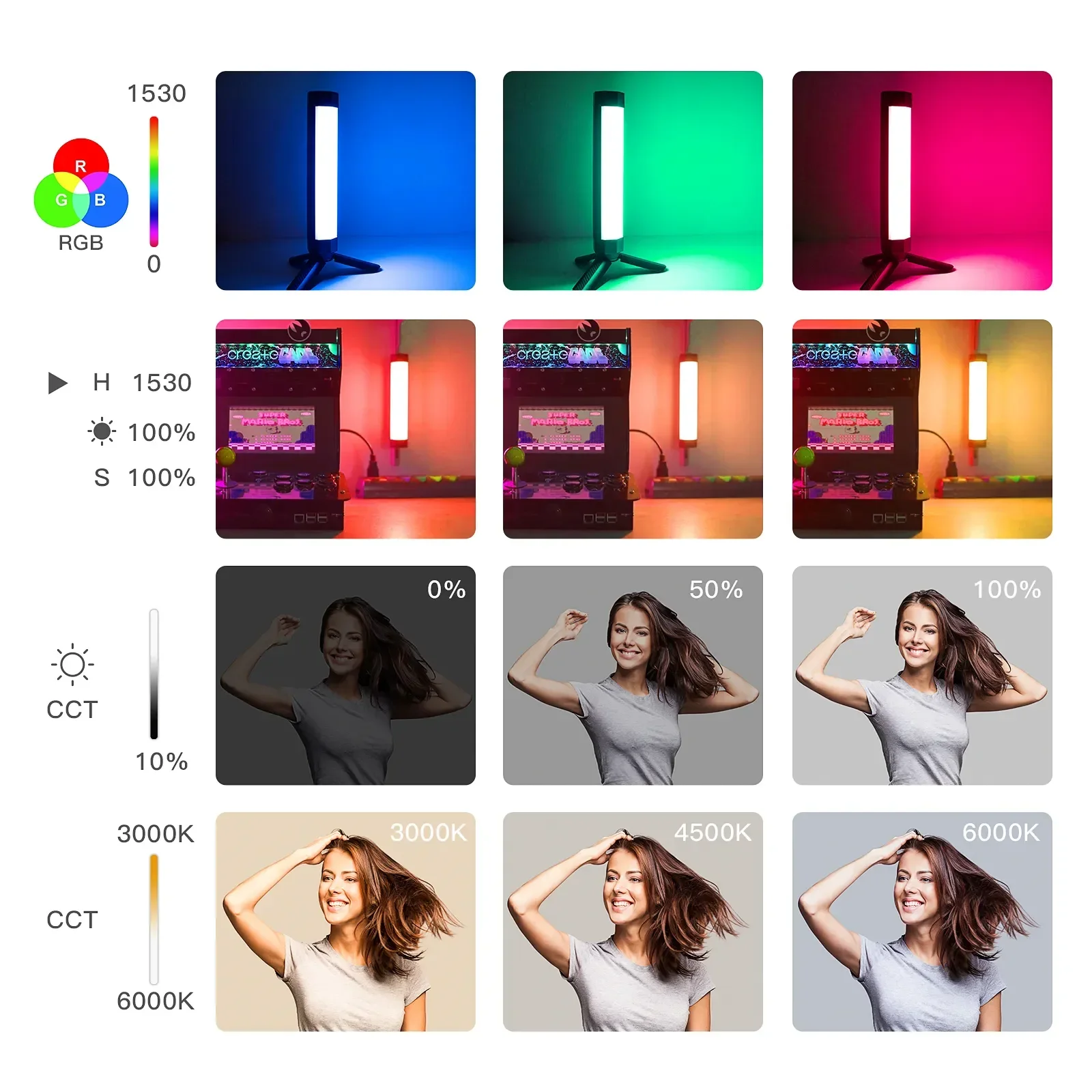 Фото Светодиодный видеосвет LUXCEO P200 IP67 с защитой от дождя, RGB-подсветкой, встроенным аккумулятором и магнитом, управлением через приложение, для студийной фото- и видеосъемки. №4