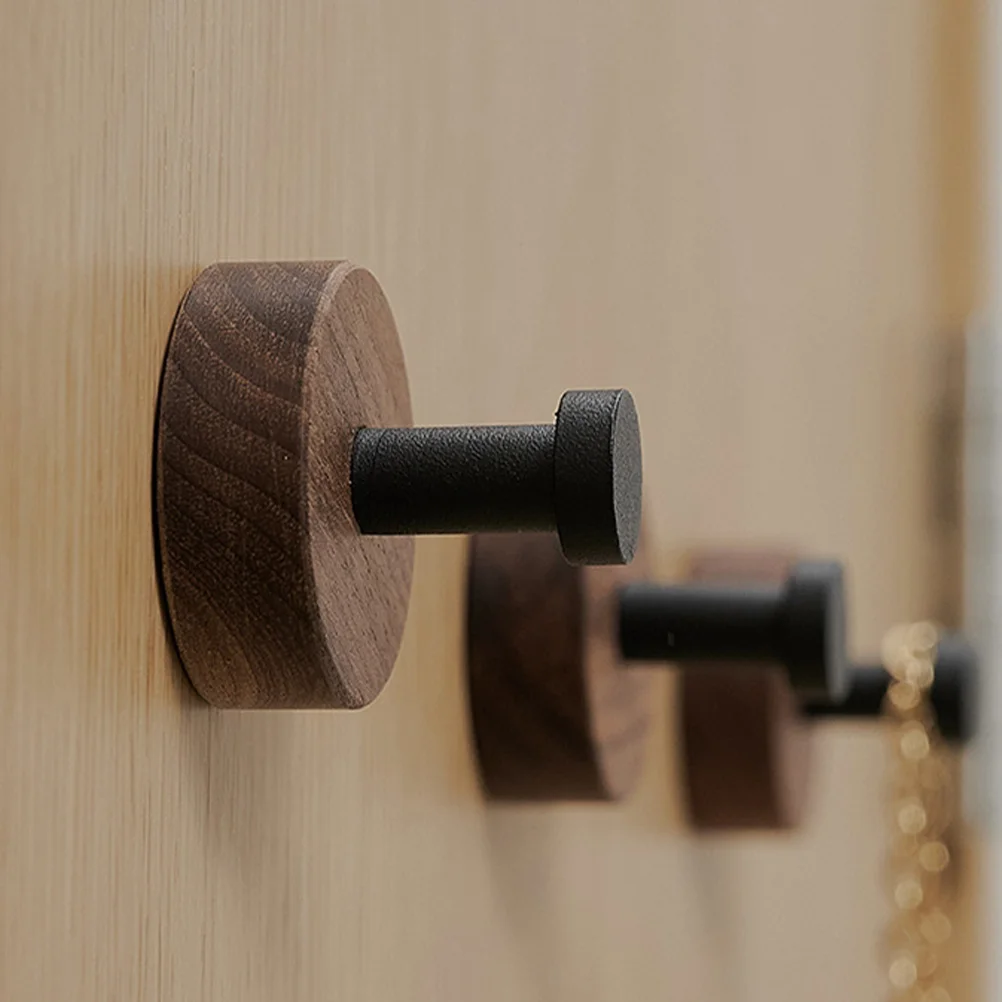 

2 Pcs Adhesive Coat Hooks Closet Wall Space Aluminum Wood Hanging Towel Farmhouse Decoration