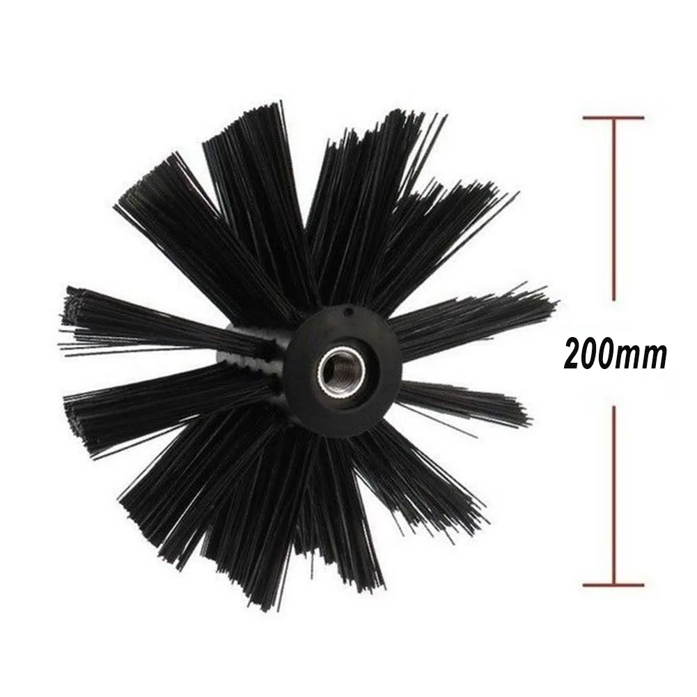 

200mm Rotary Chimney Brush Dryer Vent Cleaning Brush Lint Remover Bristle Head Nylon Brush For Pipe Fireplace Inner Roof