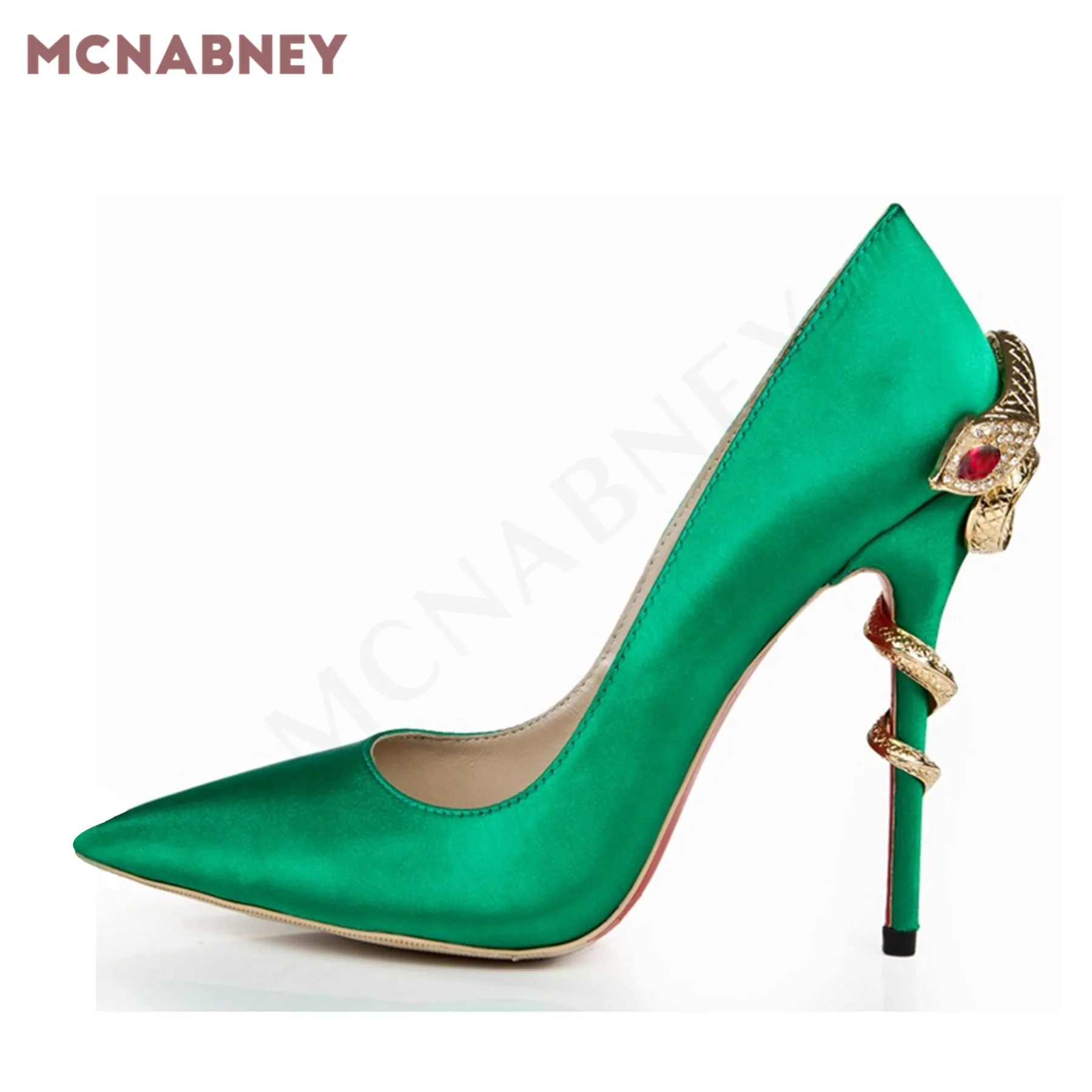 Rhinestone Snake-Shaped Winding Stiletto Pumps Personality Professional Stiletto Women's Shoes Fashion Banquet High Heels