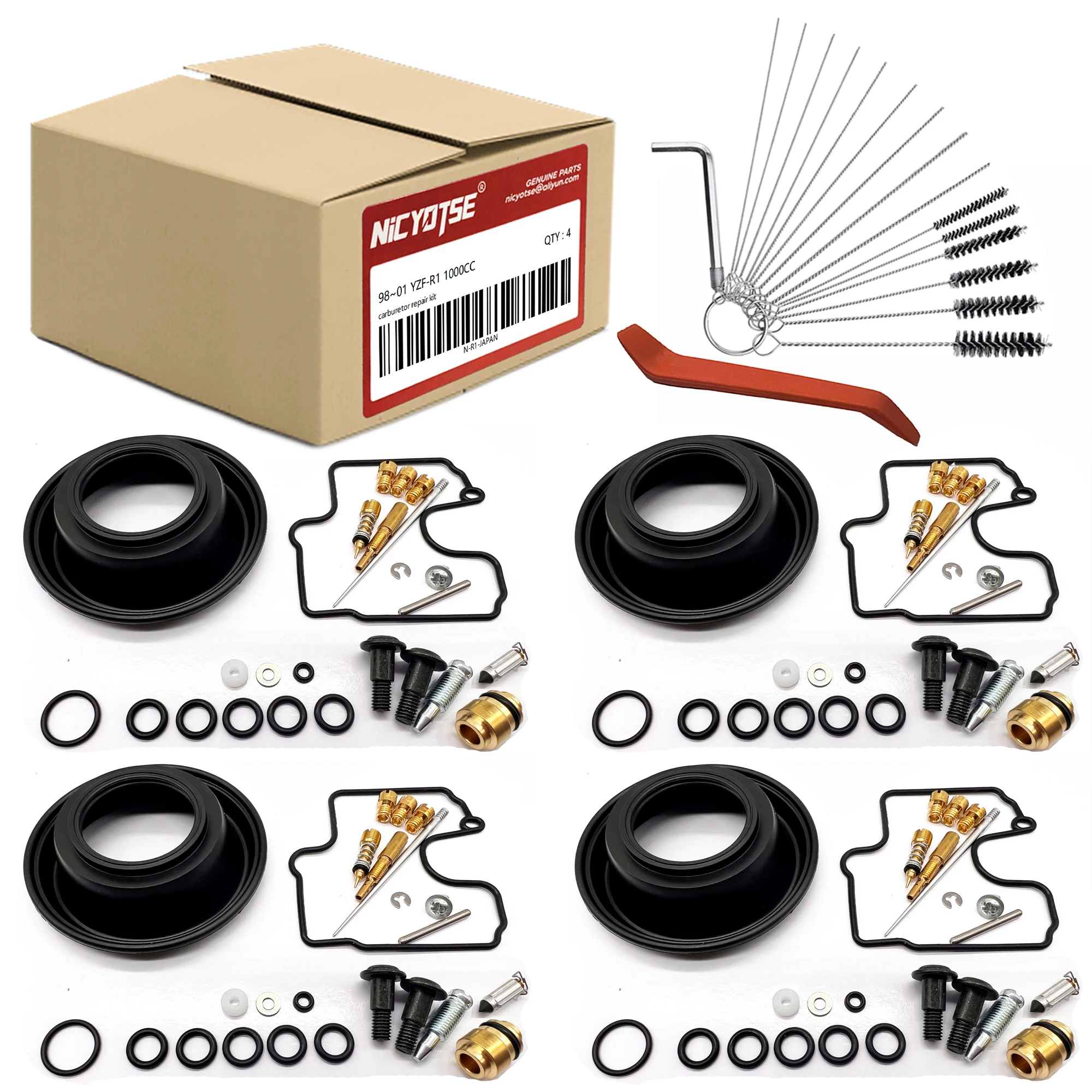 Ремонтный комплект совместимый с мотоциклетным карбюратором Yamaha 98 ~ 01 YZF-R1 1000CC