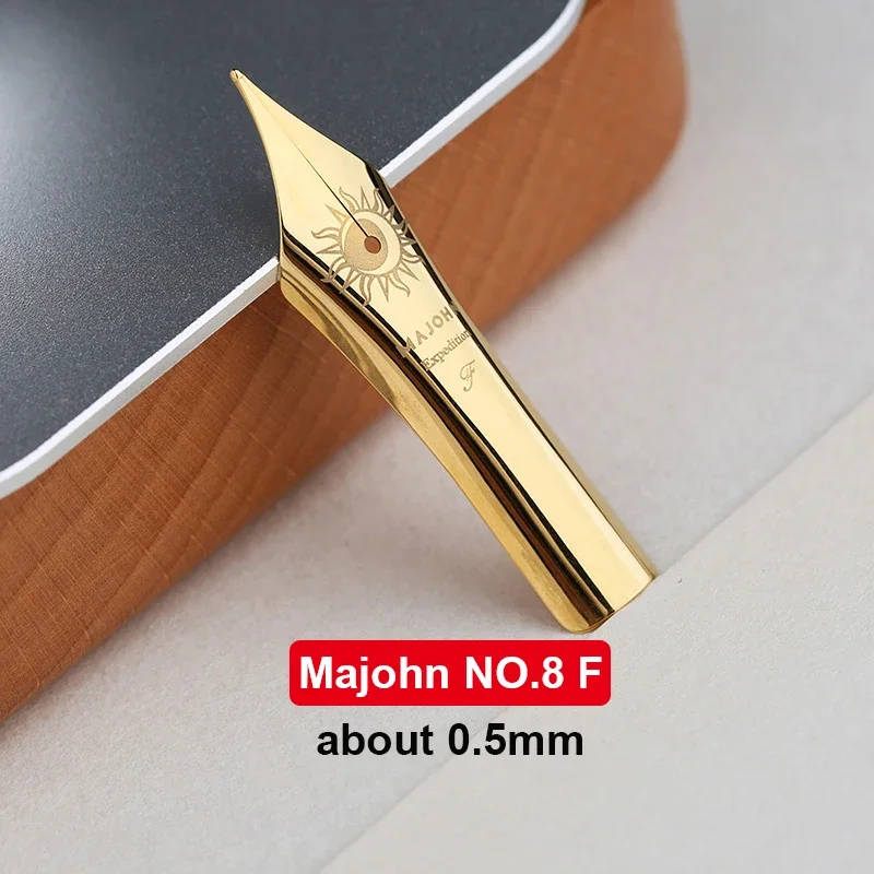 Фото Перьевая ручка Majohn P139 Lovely Black Rock Piston # Наконечник 8 футов/м, латунная поршневая система, серые акриловые подарочные ручки для письма №5
