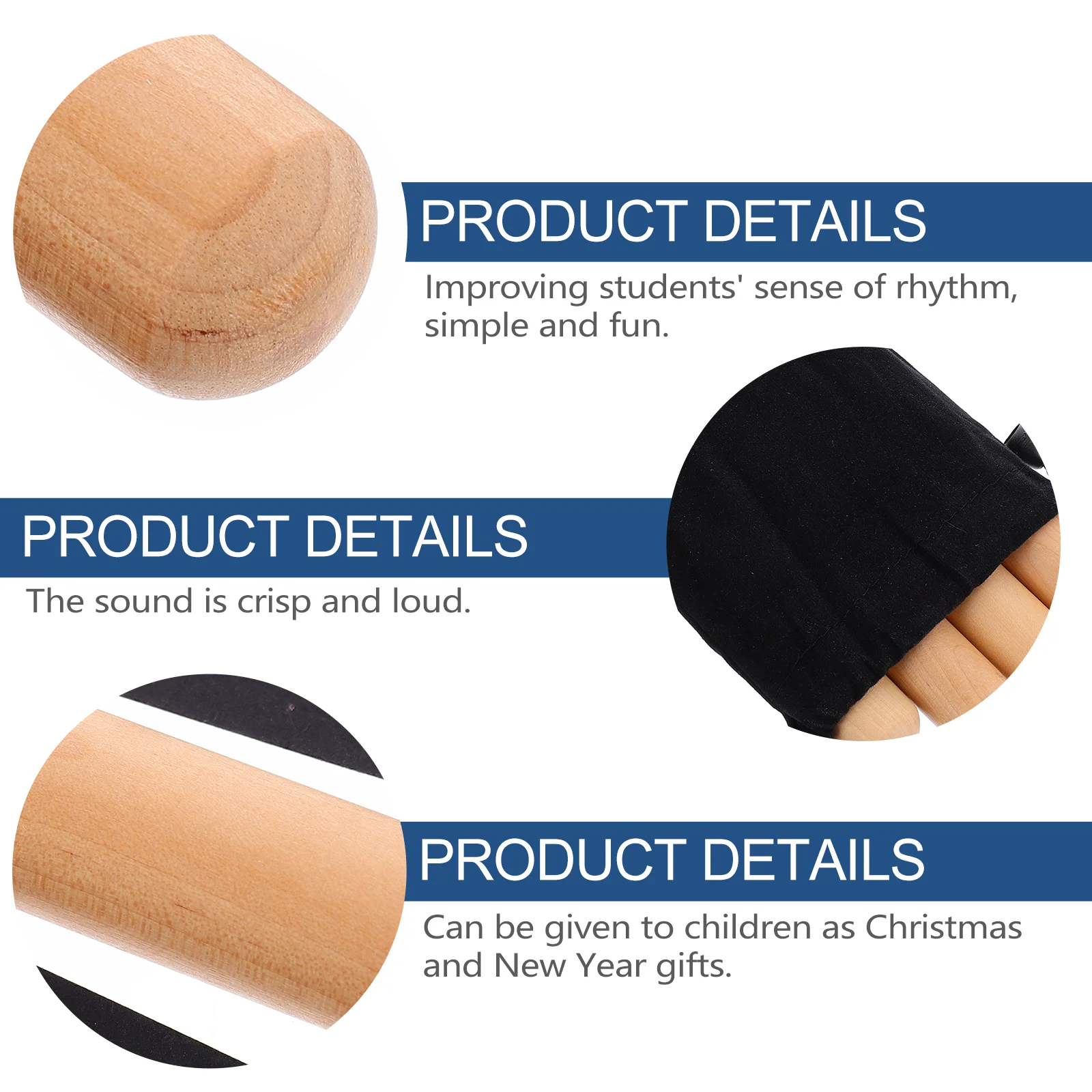 2 пары ритм-палочек для детей ударный инструмент уд начинающих с сумкой переноски
