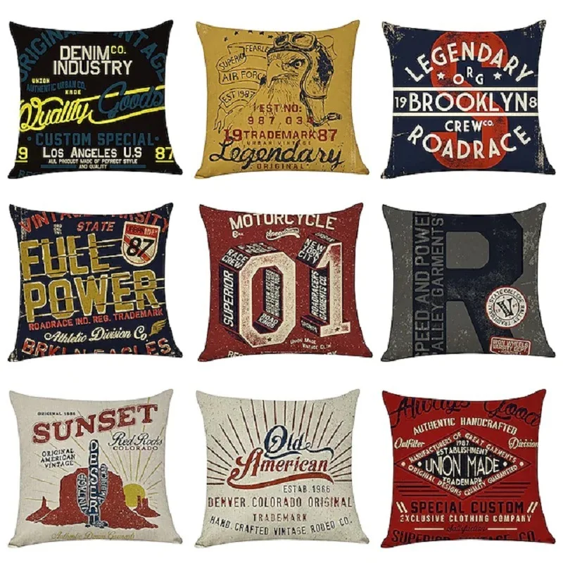 

Vintage Classic Sunset Linen Pillow Covers Fuck Hand Gestures Double Bed Cushions Covers Home Decor Pillowcases for Pillows case