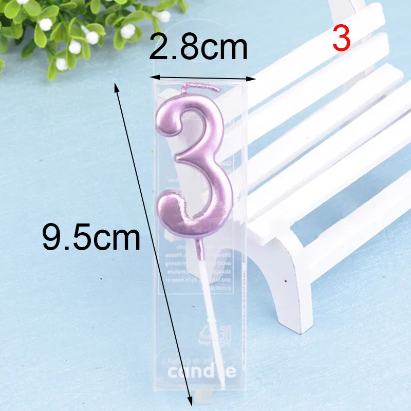 Цифровая Свеча из розового золота с цифрами на день рождения для торта 0 1 2 3 4 5 6 7 8 9