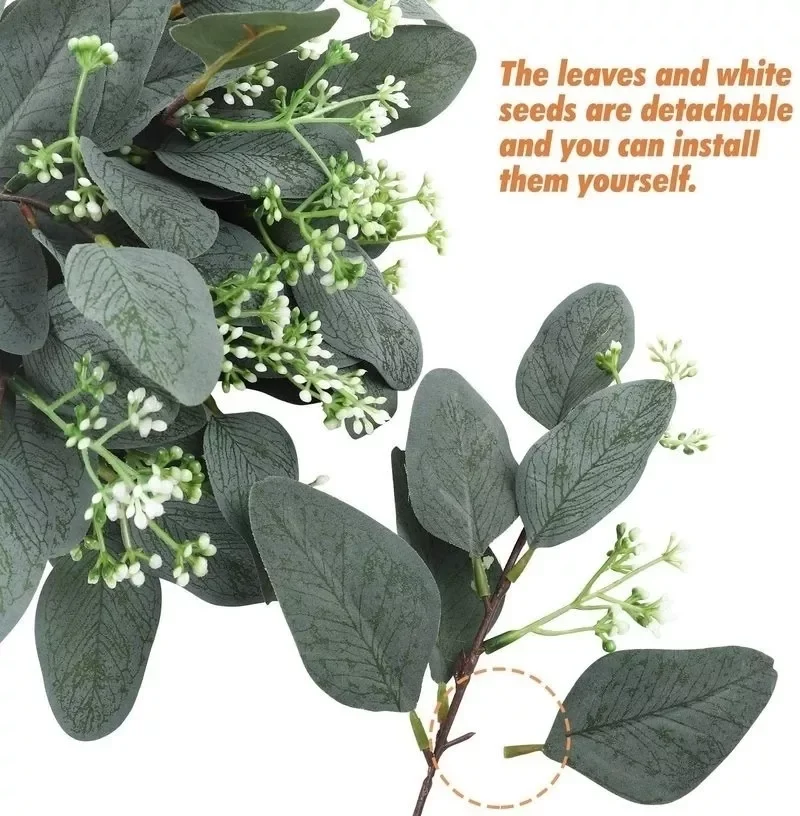 

New Artificial Eucalyptus Leaves Stems Eucalipto Branches Artificial Plants for Floral Bouquets Wedding Holiday Greenery Decor