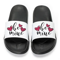 heart print summer print slipper pvc outdoor slides soft thick soled pool indoor home slippers unisex korean harajuku gril shoes