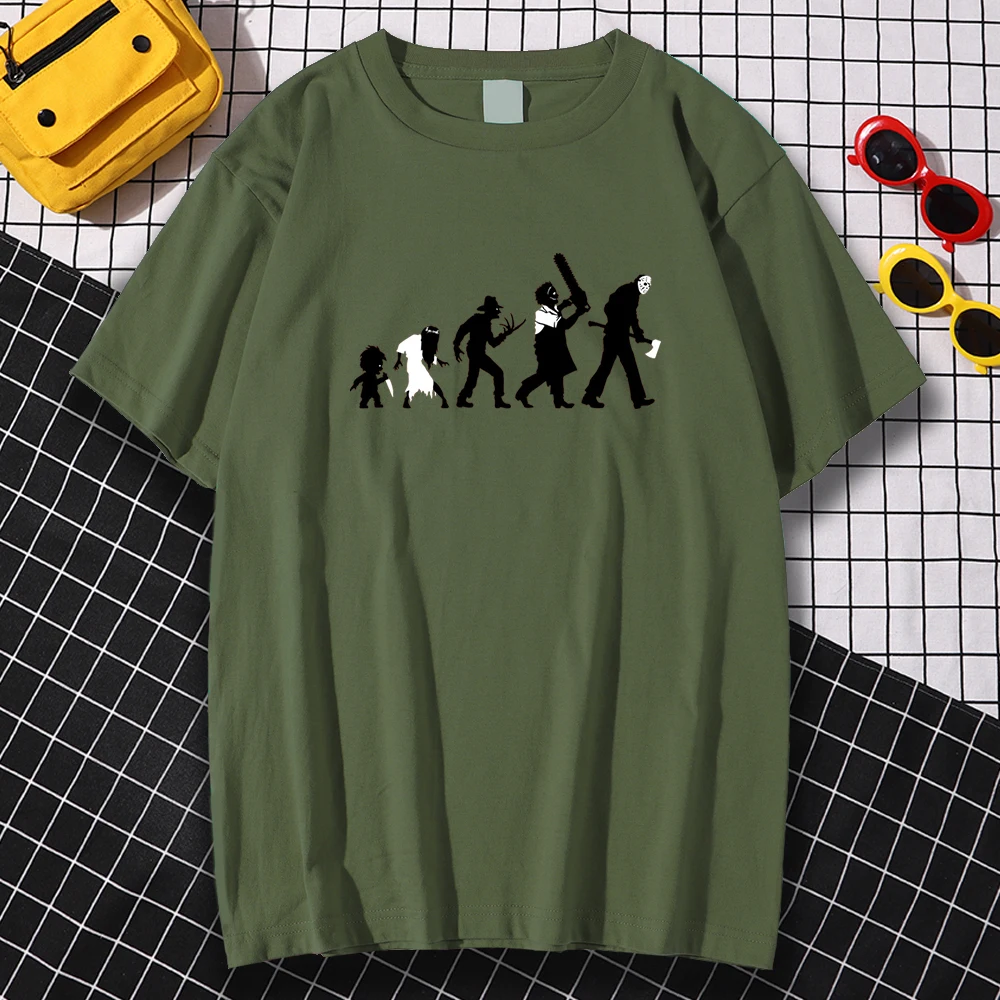 

Theory Of Evil Funny Prints T Shirts Men's Fashion Crewneck Tshirts Summer Loose Tops Personality Breathable Streetwear Man New