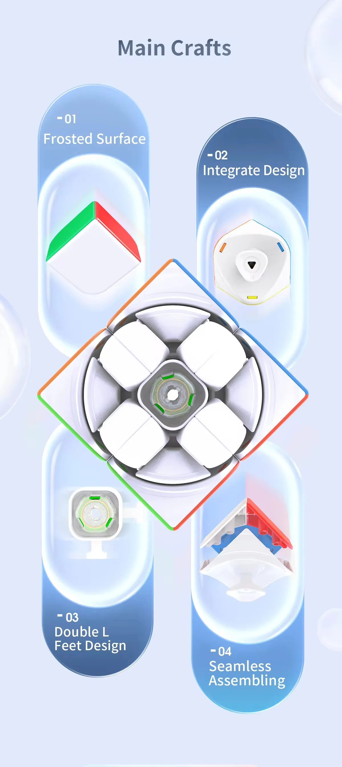 Профессиональный скоростной куб Gan251 V2 2x2x2 волшебный куб-головоломка пластиковый