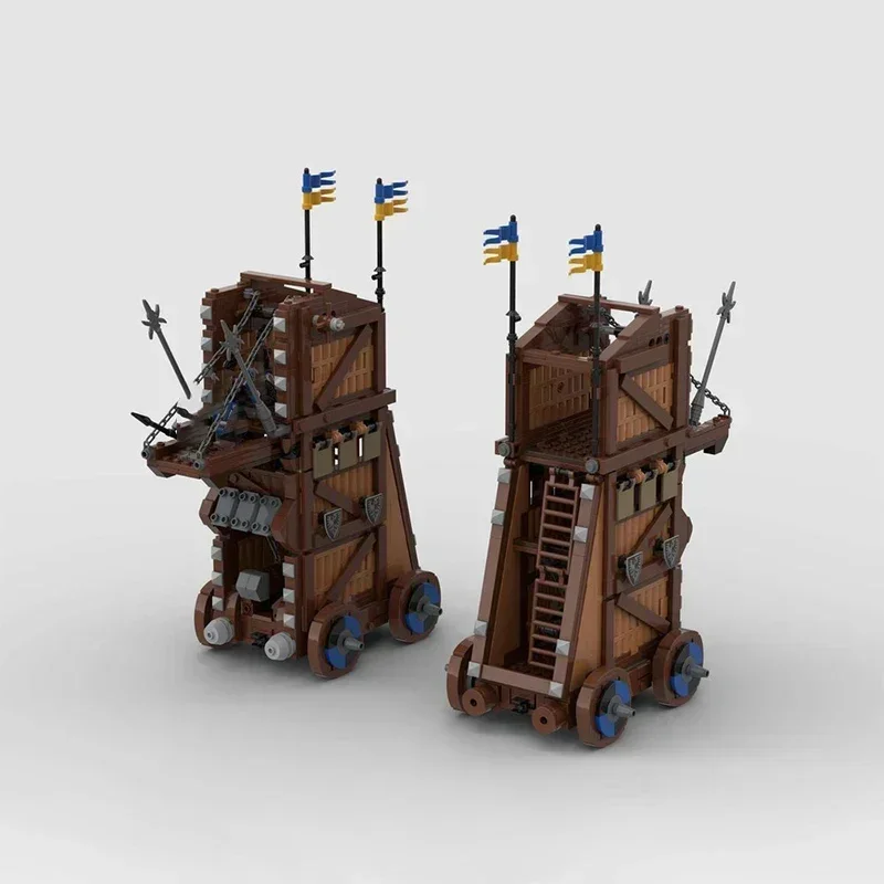 Средневековая военная модель MOC строительные кирпичи башня автомобиль модульная