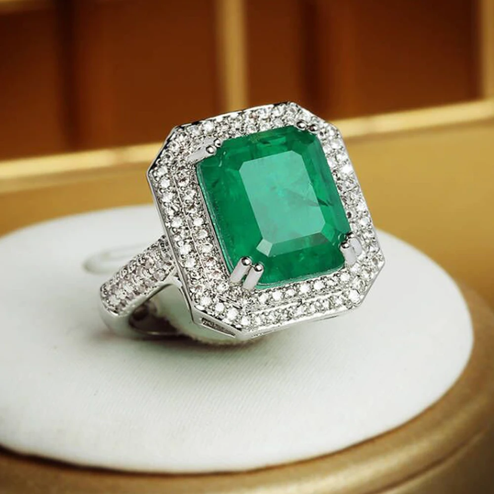 

Женское кольцо с имитацией прямоугольника и камня, 8 х10