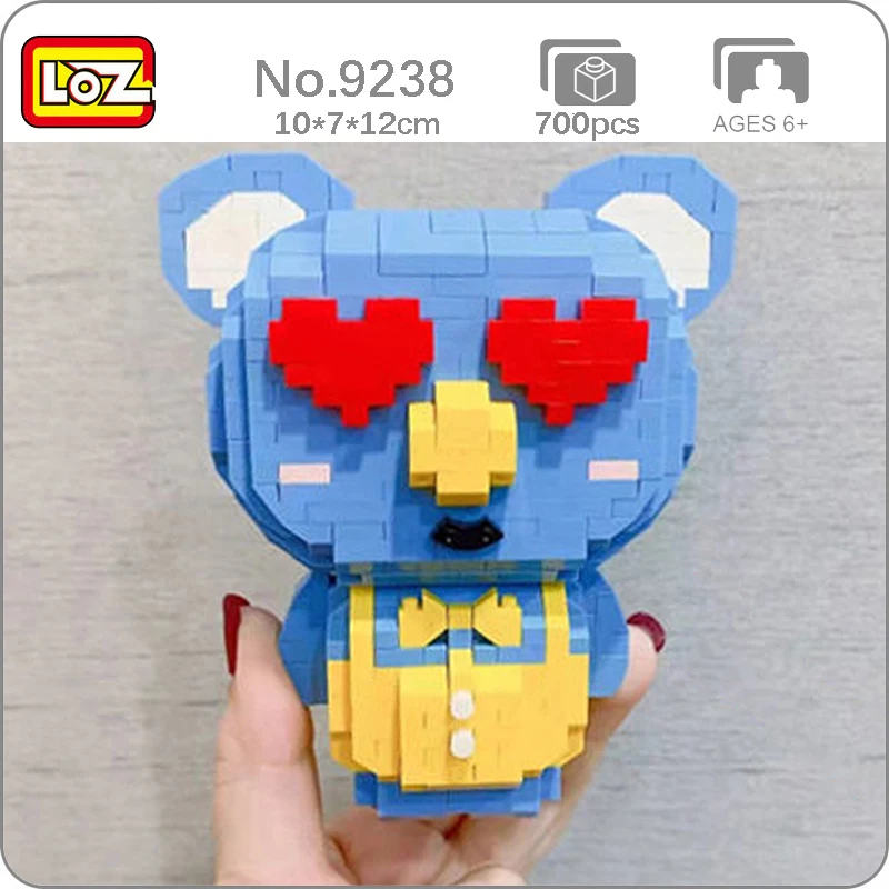 

LOZ 9238 животные мир сердце коала медведь улыбка лук ПЭТ кукла модель DIY Мини Алмазные блоки кирпичи игрушка для детей без коробки